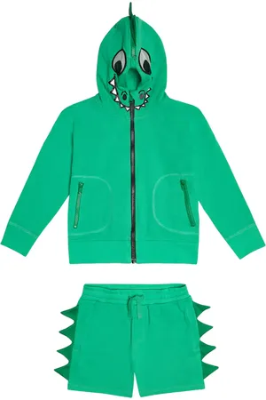 Stella McCartney Crocodile cotton hoodie and shorts set