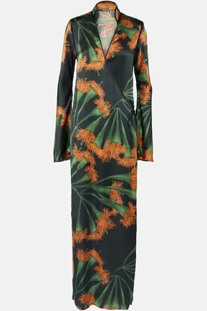 JOHANNA ORTIZ Printed silk-blend wrap dress
