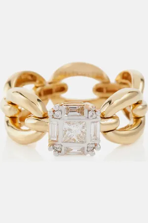 Nadine Aysoy Catena Petite Illusion 18kt gold ring with diamonds