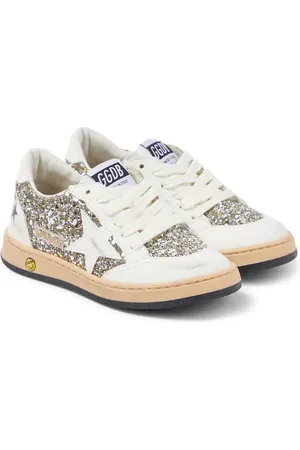 Golden Goose Ball Star leather and glitter sneakers
