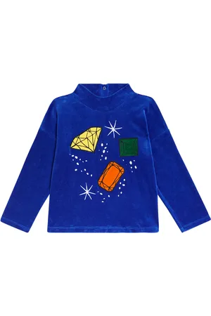 Mini Rodini Jewels appliquÃ© velour sweater