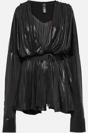 Norma Kamali Gathered lamÃ© minidress