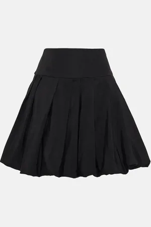 Oscar de la Renta Pleated cotton-blend skirt