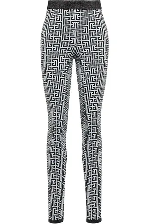 Balmain Monogram jacquard knit leggings