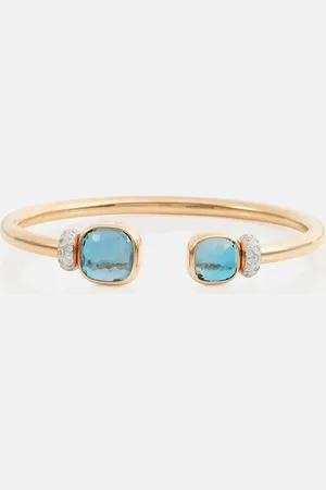 Pomellato Nudo 18kt rose gold bangle with topaz and diamond