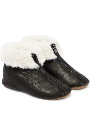 PèPè PÃ¨PÃ¨ Dash faux fur-trimmed leather booties
