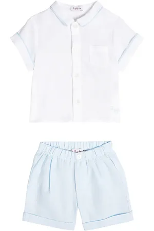 Il gufo Baby linen shirt and pants set