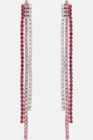 Shay Triple Thread 18kt rose gold drop earrings with rubies, sapphires, and diamonds