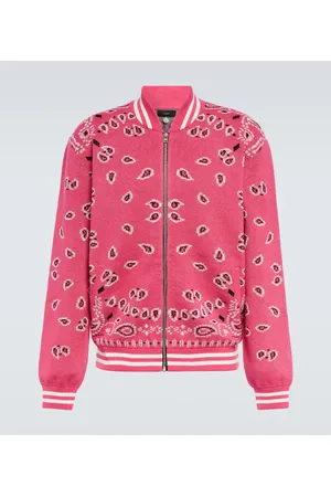 Balmain Tiger-embroidered satin bomber jacket - Pink