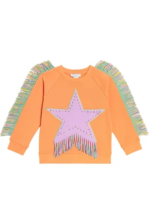 Stella McCartney Fringed cotton jersey sweatshirt