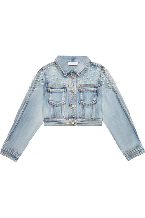 MONNALISA Embellished cropped denim jacket