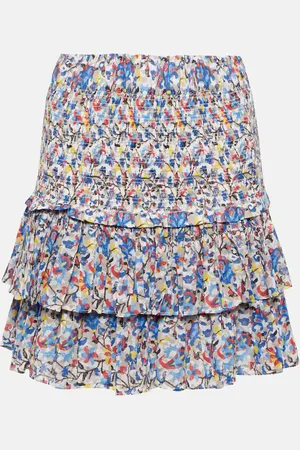 Marant Etoile Naomi smocked cotton miniskirt