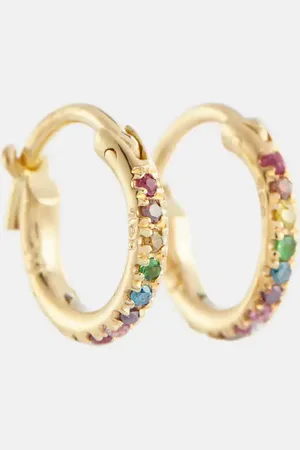 Ileana Makri 18kt hoop earrings with diamonds and stones