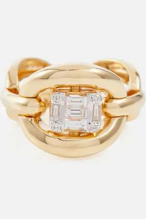 Nadine Aysoy Catena Illusion 18kt gold ring with diamonds