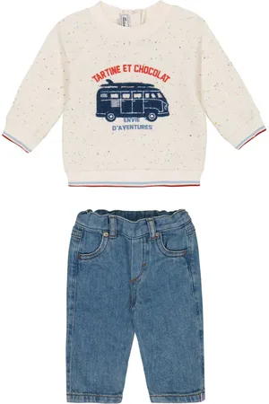 Tartine Et Chocolat Baby cotton sweatshirt and jeans set
