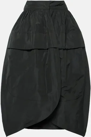 Jil Sander Gathered high-rise taffeta midi skirt