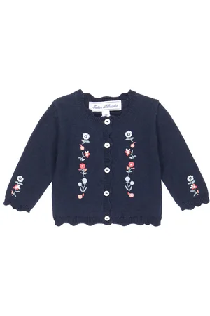 Tartine Et Chocolat Baby floral cotton-blend cardigan