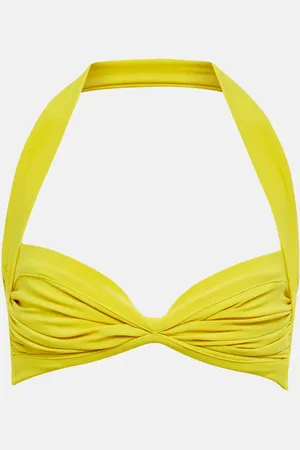 Norma Kamali Bill shirred bikini top