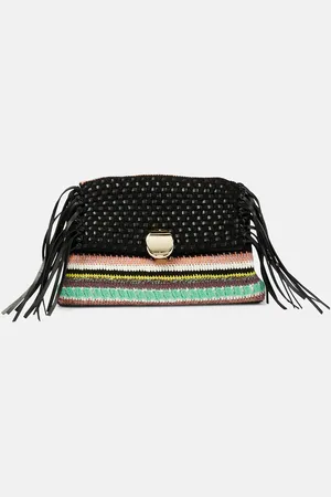 Chloé ChloÃ© Penelope Small leather-trimmed clutch