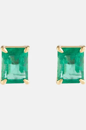 Shay Colombian 18kt yellow earrings with emeralds