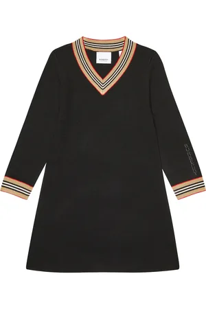 Burberry Icon Stripe V-neck sweater dress
