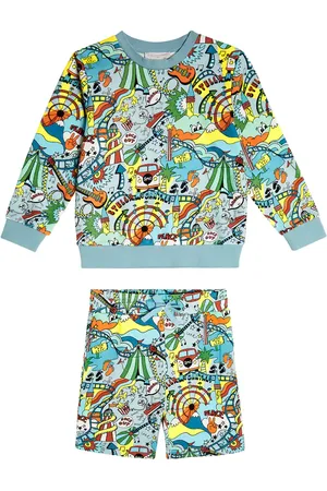 Stella McCartney Printed cotton fleece sweatshirt and shorts set