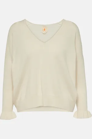 Jardin des Orangers Frill-trimmed wool and cashmere sweater
