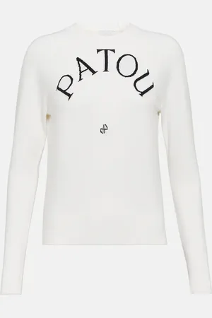 Patou Logo wool-blend jacquard sweater