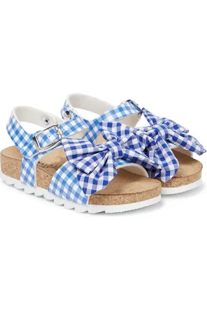 MONNALISA Bow-trimmed checked sandals