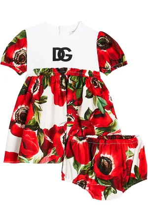 Dolce & Gabbana Baby Anemone jersey and poplin dress and bloomers set