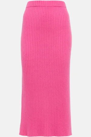 Jardin des Orangers Ribbed-knit cashmere midi skirt