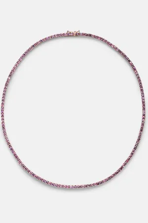 Roxanne First 14kt rose gold tennis necklace with sapphires
