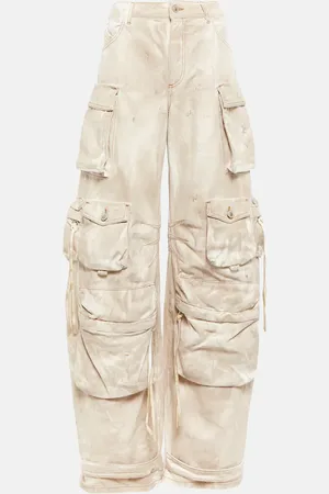 The Attico Fern denim low-rise cargo pants