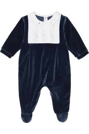 Tartine Et Chocolat Baby embroidered velvet onesie