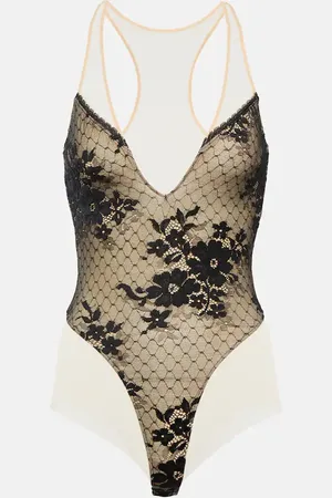 Wolford X N21 Monica lace-paneled bodysuit