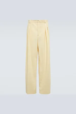 King & Tuckfield High-rise wide-leg cotton pants