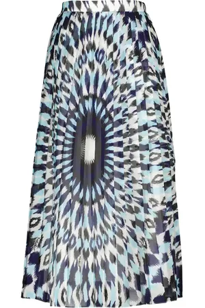 VALENTINO Printed cotton and silk midi skirt