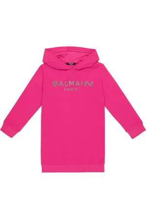 Balmain Logo cotton hoodie dress