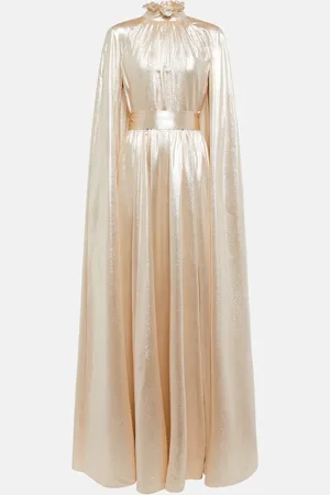 Erdem Macie lamÃ© cape gown