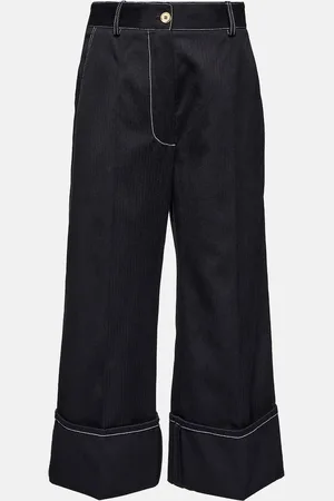 Patou High-rise wide-leg cotton culottes