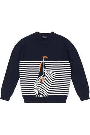 Il gufo Jacquard cotton sweater
