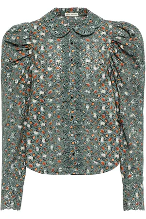 ULLA JOHNSON Sage floral cotton blouse