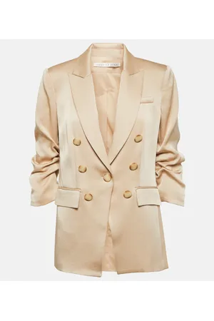 VERONICA BEARD Tomi double-breasted satin blazer