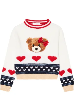 MONNALISA Intarsia-knit wool sweater