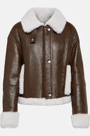 YVES SALOMON Shearling-trimmed leather jacket