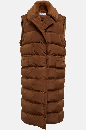 Max Mara Coccole faux fur-trimmed puffer vest