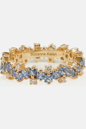 Suzanne Kalan 18kt gold ring with sapphires and diamonds