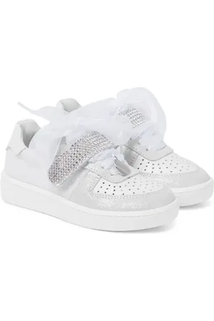 MONNALISA Embellished leather sneakers