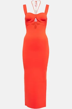 GALVAN Kali halterneck cutout midi dress