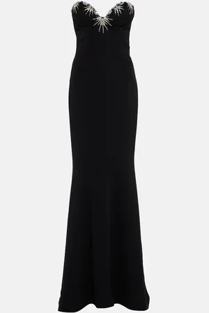 Miss Sohee Strapless silk flared gown